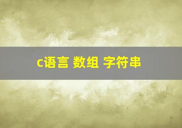 c语言 数组 字符串